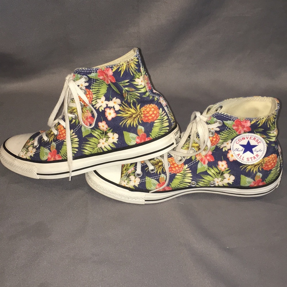 RARE Converse Pineapple & Floral High Tops - Picture 5 of 8